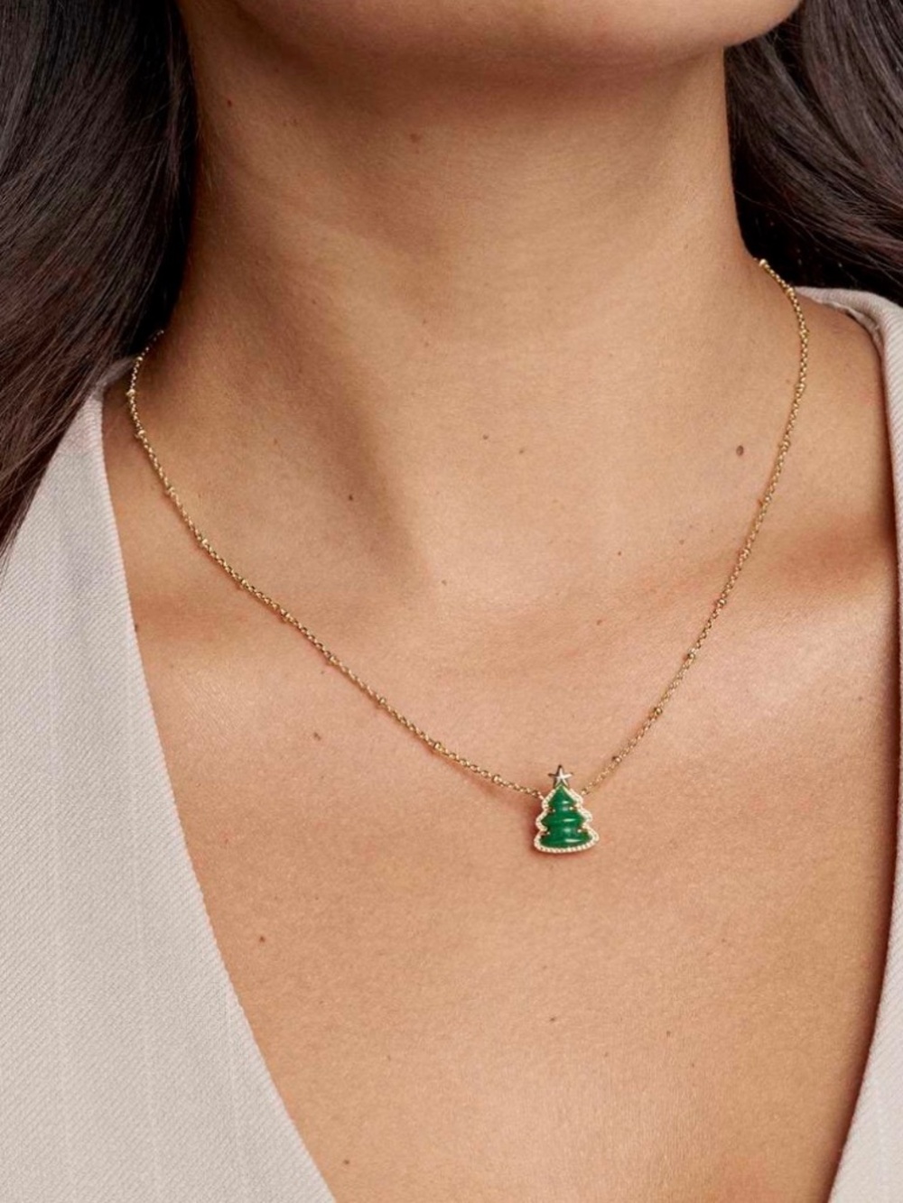 Kendra Scott Holiday Tree Gold Pendant Necklace